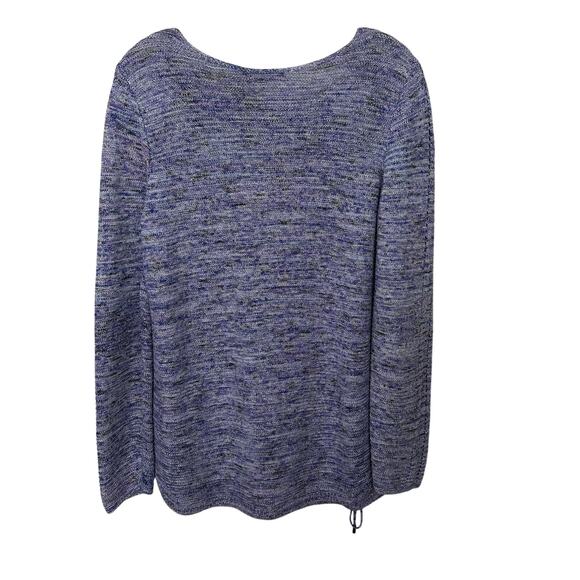 Nic+Zoe Multi Tone Purple Sweater Ribbon Detail Womens Large Cotton Modal Knit - Picture 3 of 6